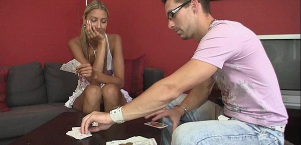  Bros gf lost poker and gets fucked